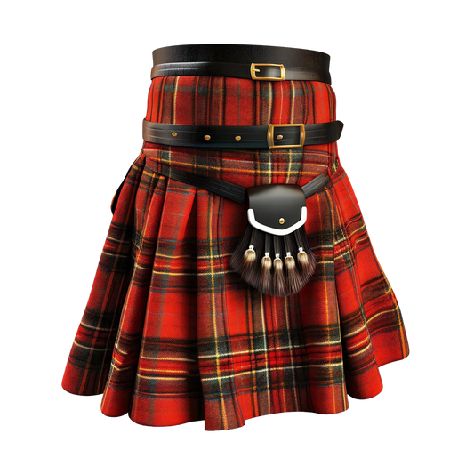 Ramsay Red Tartan Scottish Traditional Kilts – Premium 8 and 5 Yards Kilt